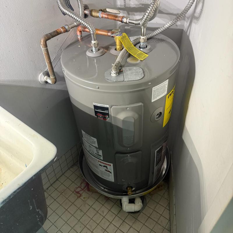 30-gallon electric water heater with new ball valve