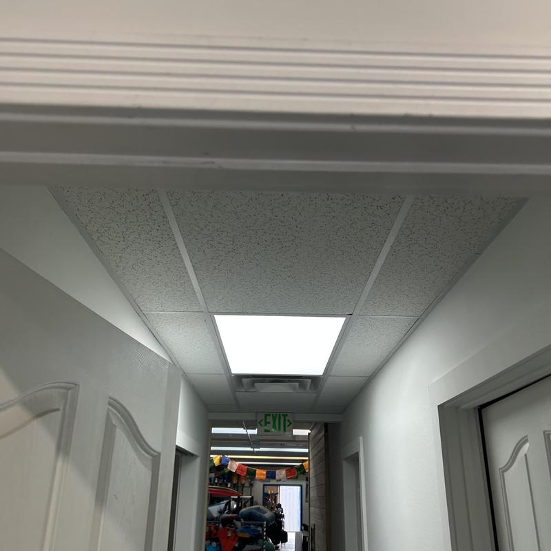 Commercial ceiling light fixture replacement in hallway Commercial ceiling light fixture replacement in hallway