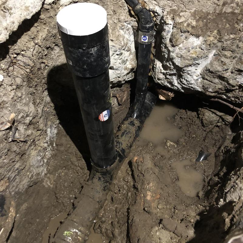 ABS sewer pipe with two-way cleanout installation