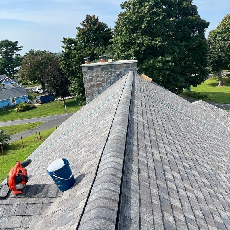 CertainTeed Landmark Pro shingles on new roof ridge CertainTeed Landmark Pro shingles on new roof ridge
