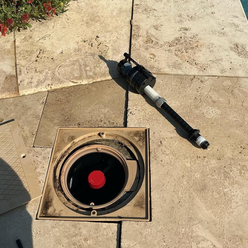 Toilet fill valve removed next to pool deck access panel Toilet fill valve removed next to pool deck access panel