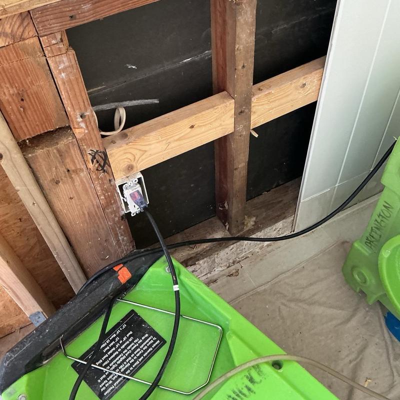 Ice maker water line capped in exposed wall cavity Ice maker water line capped in exposed wall cavity