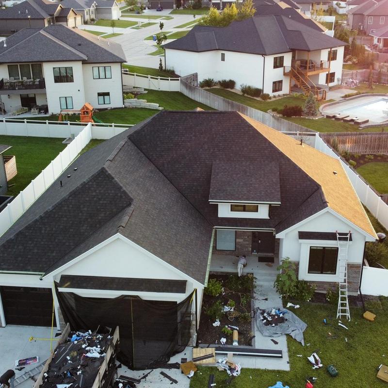 Tamko Titan XT shingle roof installation in progress Tamko Titan XT shingle roof installation in progress