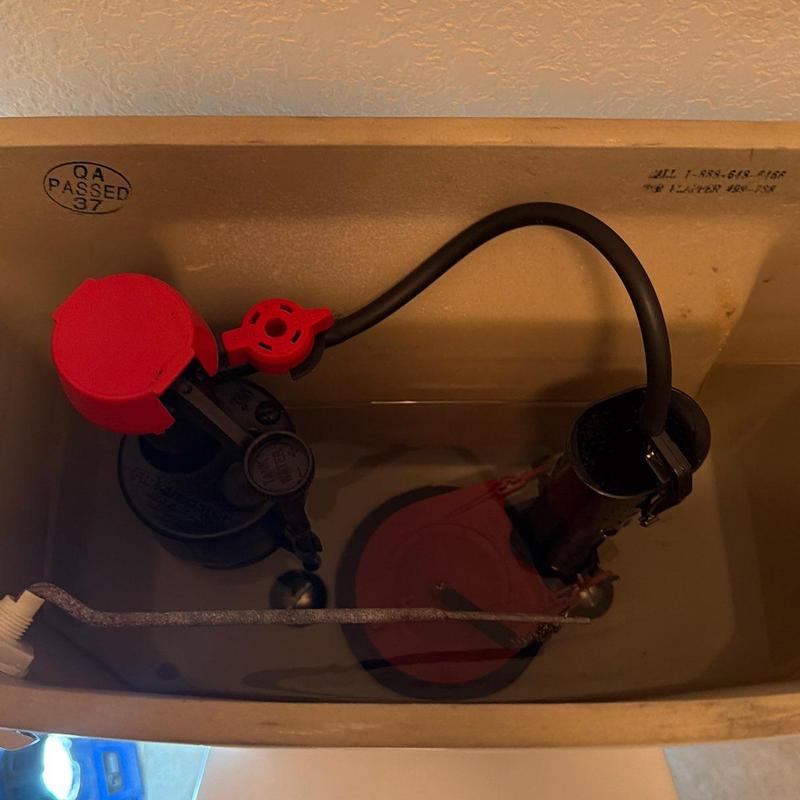 Toilet fill valve and flush valve assembly inside tank Toilet fill valve and flush valve assembly inside tank