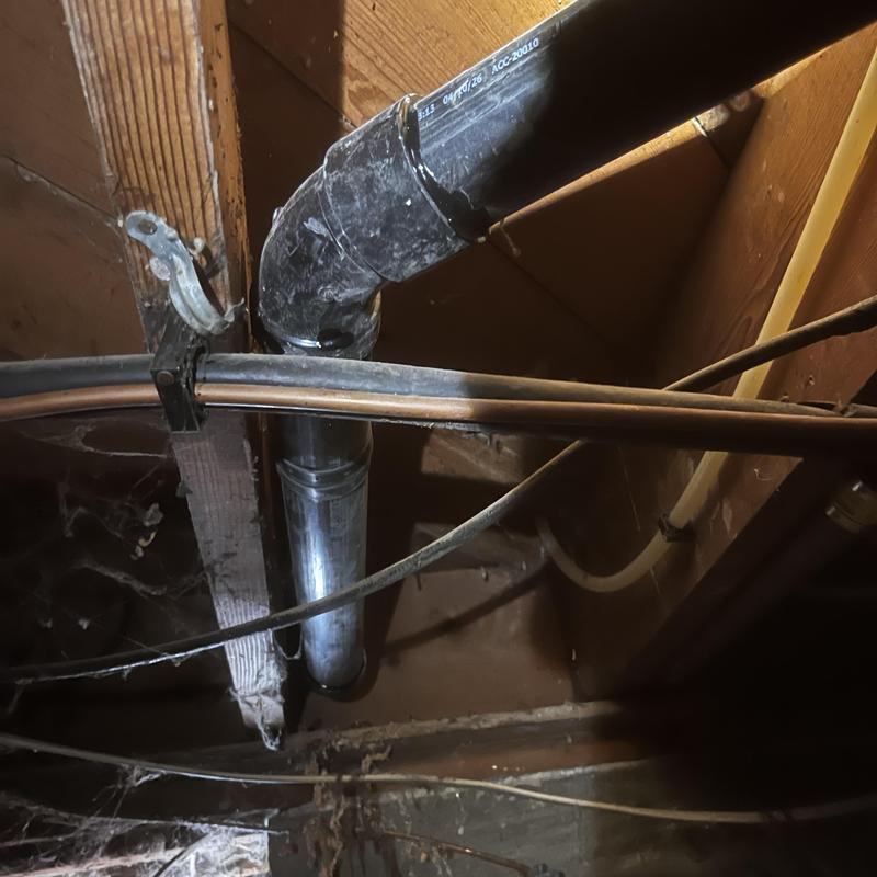 ABS drain pipe installation in crawl space ABS drain pipe installation in crawl space