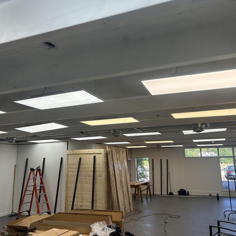 Commercial LED light fixtures installed in Boise interior Commercial LED light fixtures installed in Boise interior