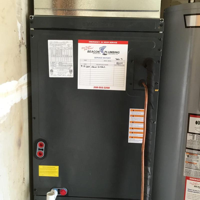 Electric furnace with coil and copper piping installed