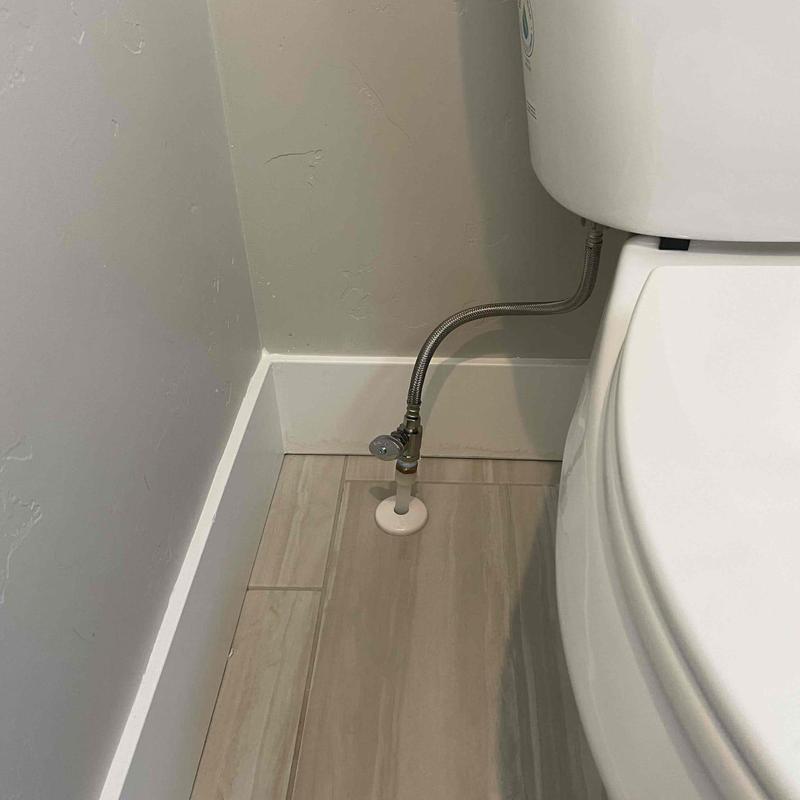 Toilet emergency shut-off valve with supply line