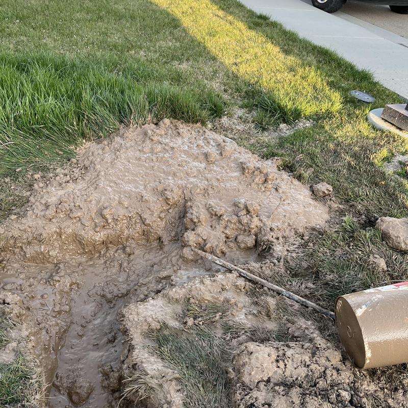 Main water line excavation and muddy yard repair