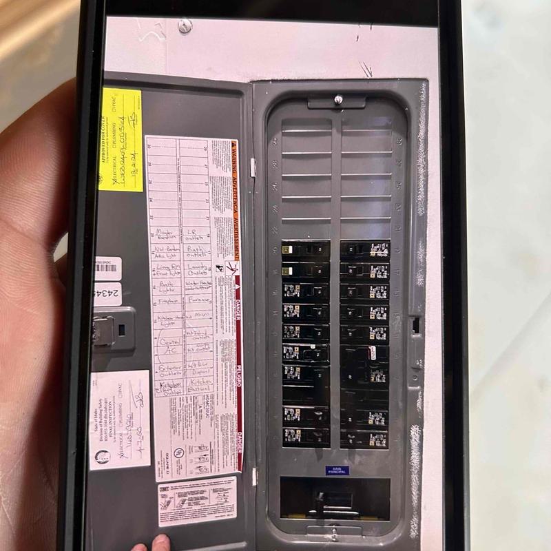 Electrical panel circuit breaker setup in garage