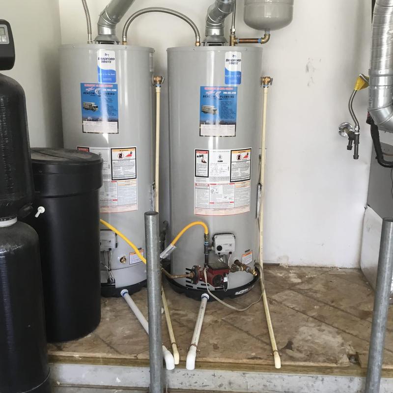 Gas water heaters with new expansion tanks and piping