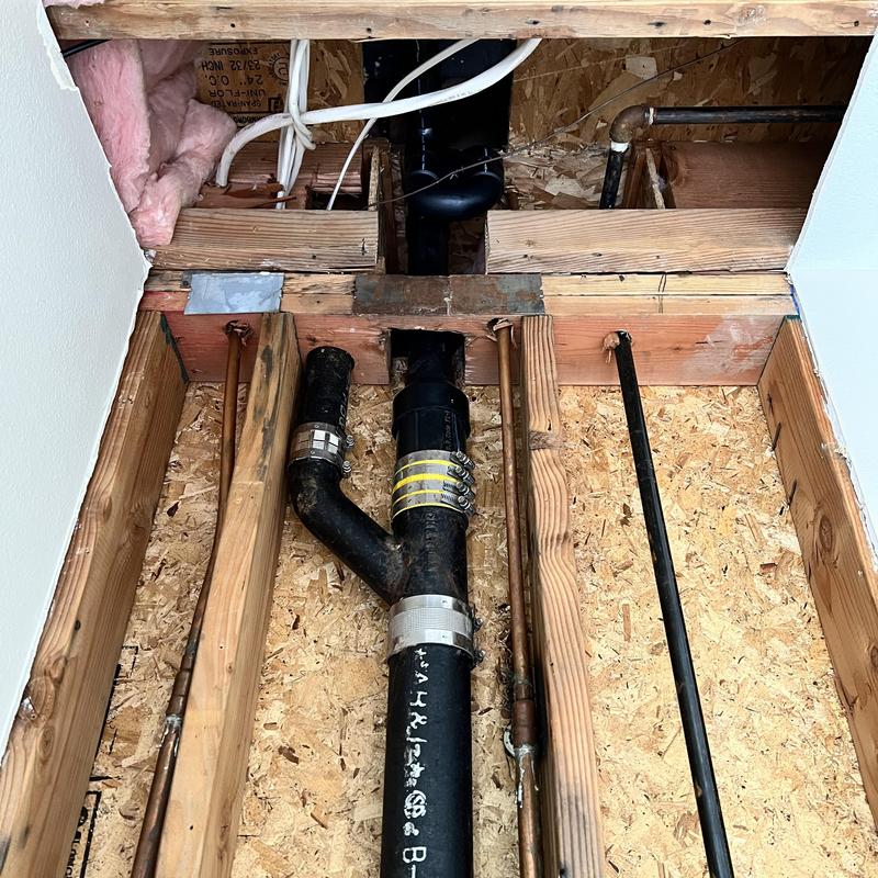 3-inch cast iron vertical waste stack installation