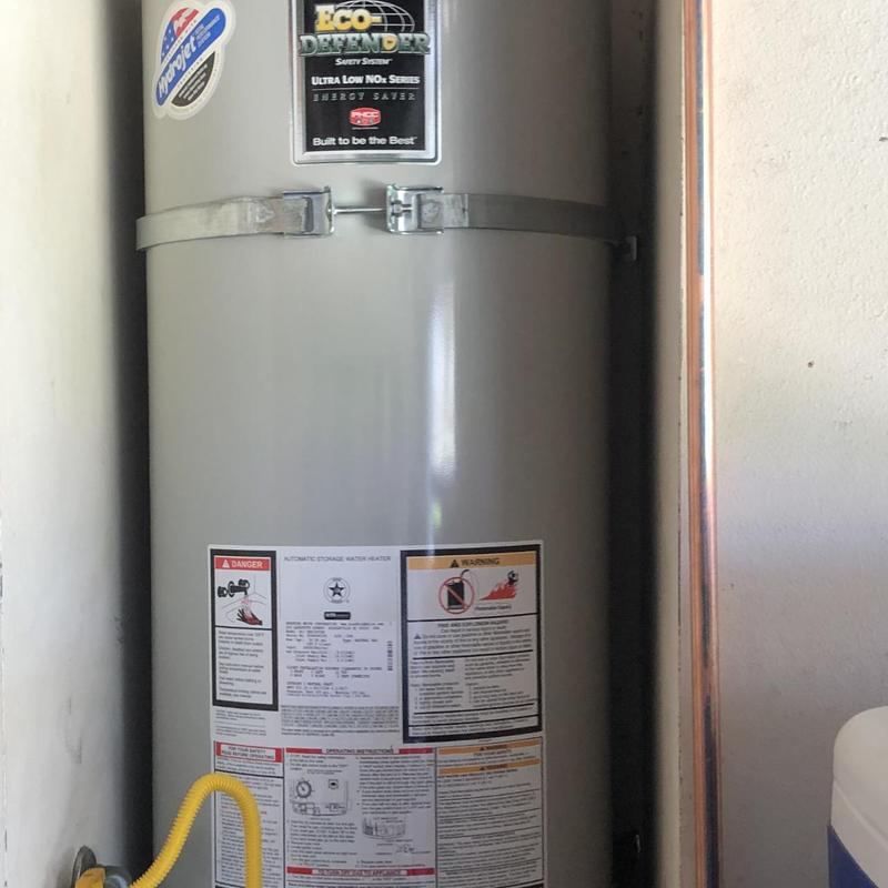 40 gallon water heater installation with new venting