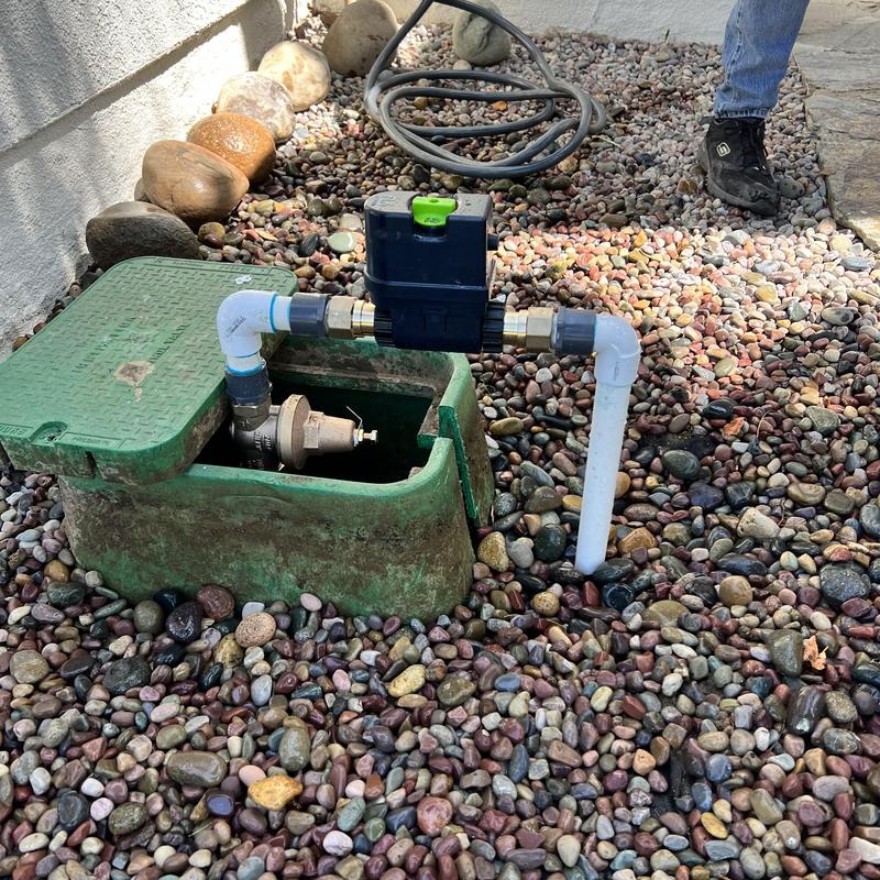Moen Flo irrigation device with PVC pipes installation