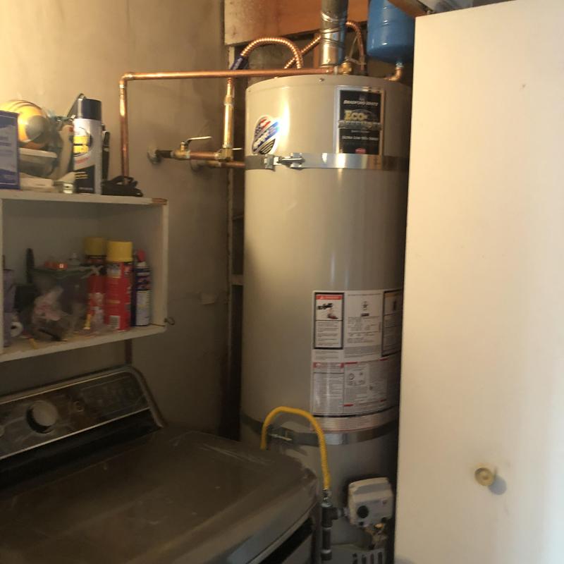40 gallon water heater installation with copper piping