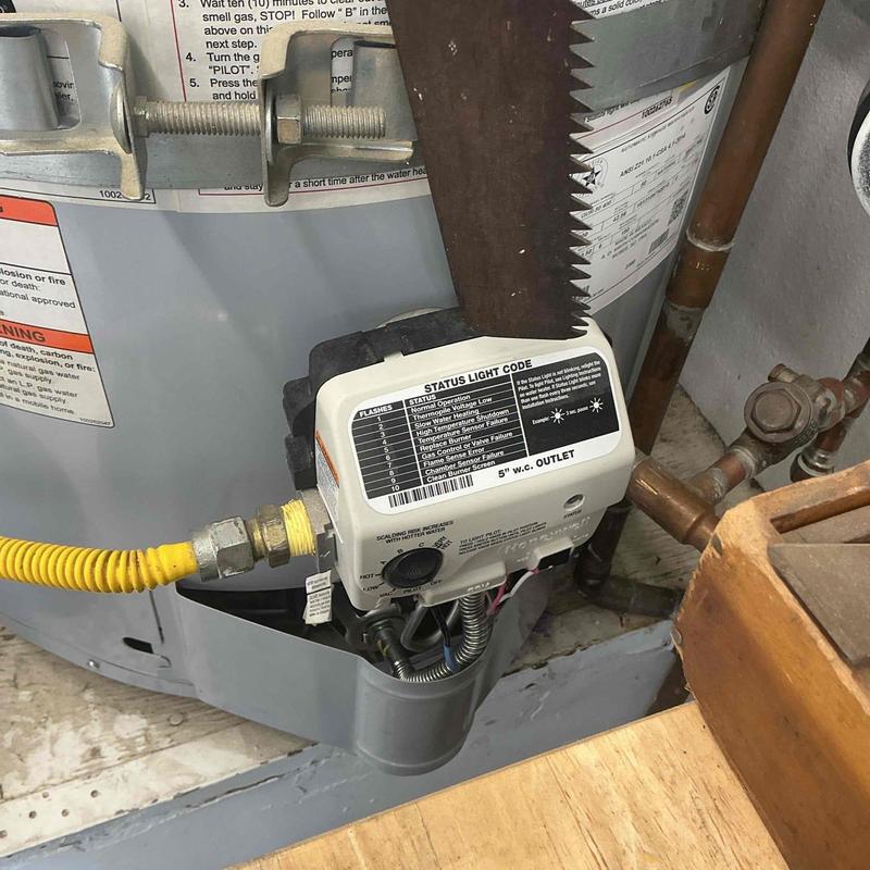 Water heater gas control valve with status light code panel