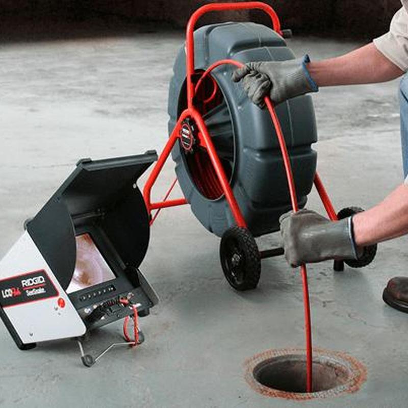Main line sewer camera inspection with monitor system