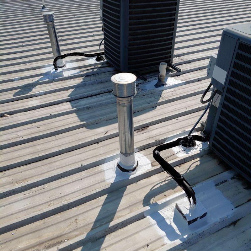 Metal roof vent pipe and HVAC whip sealing repair