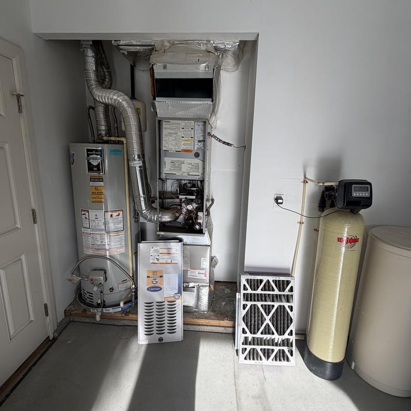 Furnace system with filters and water softener unit Furnace system with filters and water softener unit