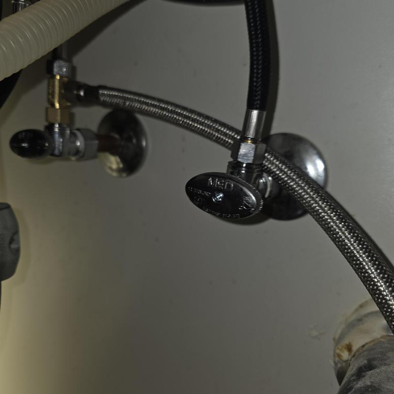 Kitchen sink hot and cold angle stop valves replacement