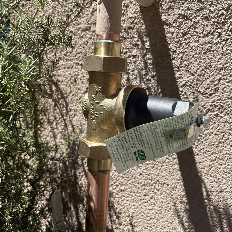 1 1/4-inch pressure regulator on copper piping