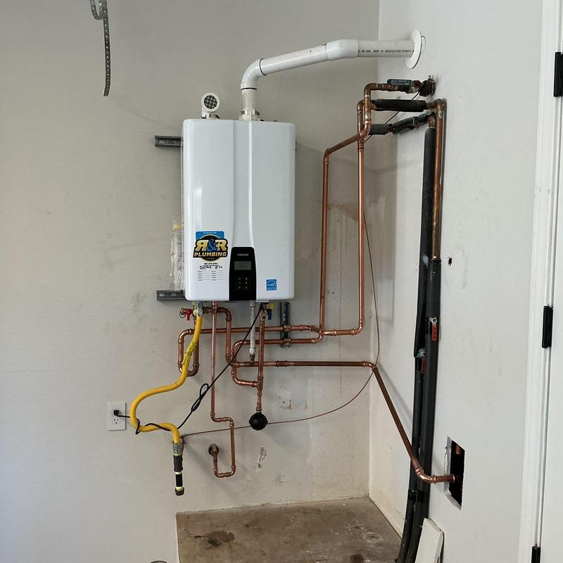 Navien tankless water heater installation with copper piping