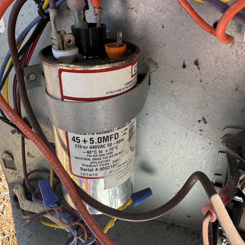 AC condenser start assist capacitor with wiring connections