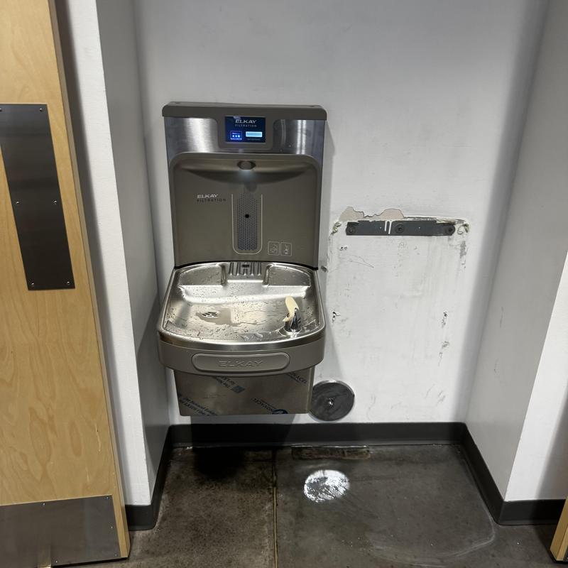 Commercial bottle filling water fountain installation Commercial bottle filling water fountain installation
