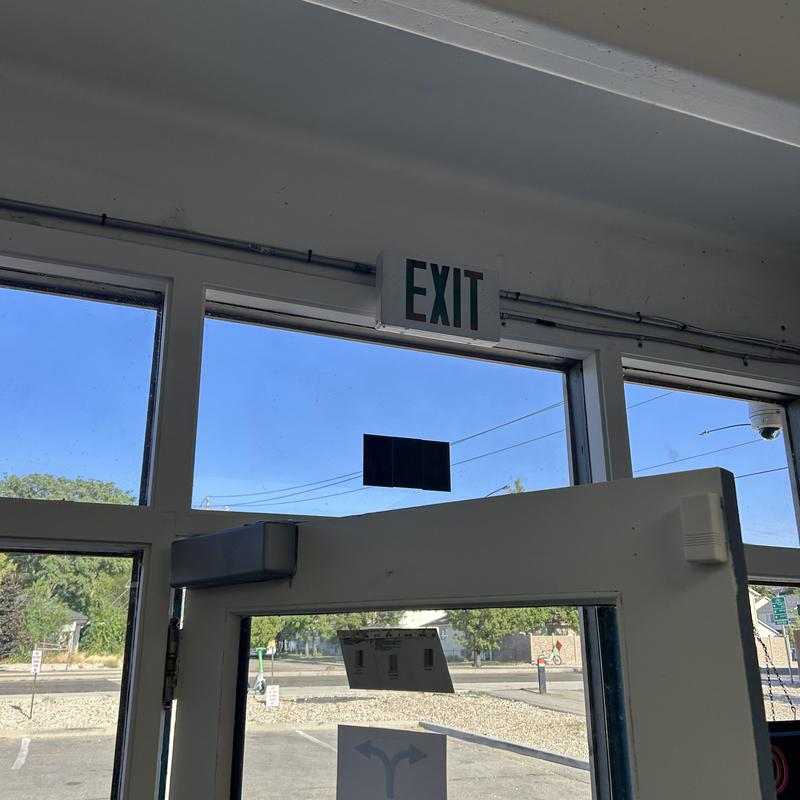 Exit sign electrical installation above door in Boise ID Exit sign electrical installation above door in Boise ID