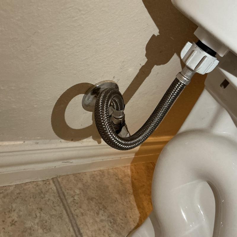Toilet shut off valve and braided flex line installation