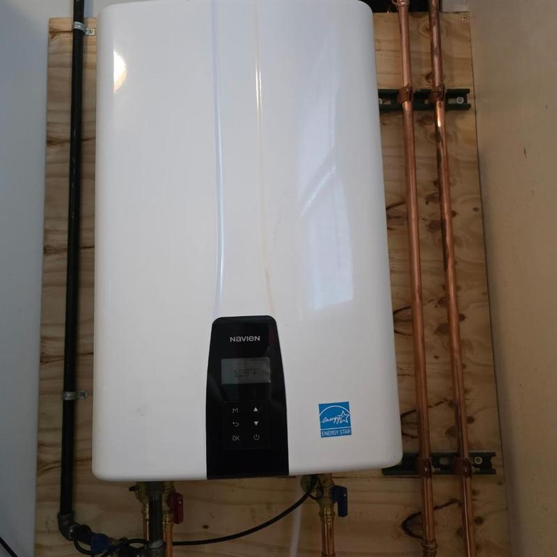 Navien tankless water heater with copper piping