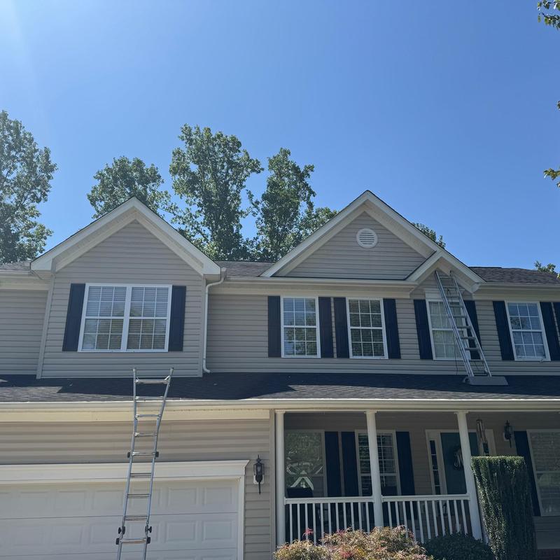 Fascia metal replacement on two-story home exterior Fascia metal replacement on two-story home exterior