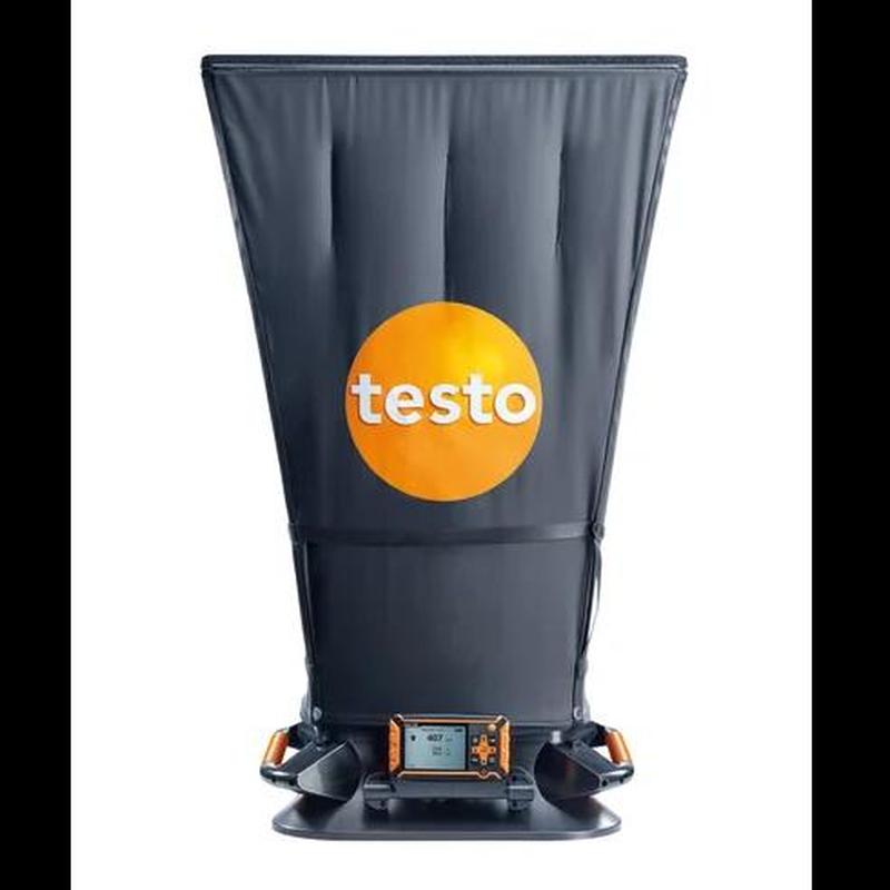 Air flow test hood with digital gauge and handles