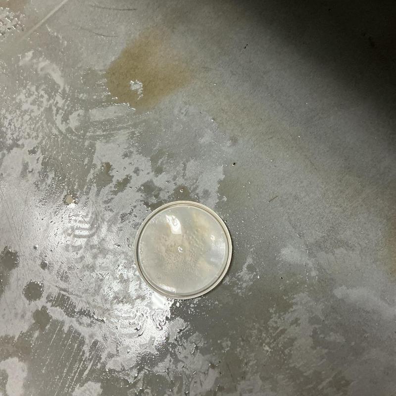 Drain with cup lid clog and wet floor spill Drain with cup lid clog and wet floor spill