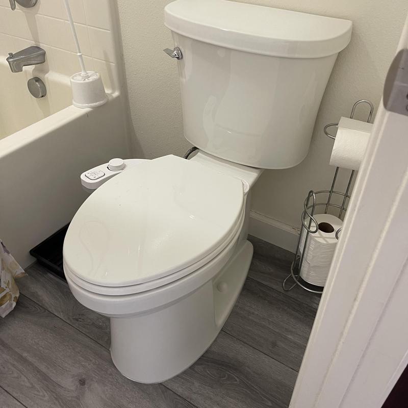 Kohler 2-piece elongated toilet installation in bathroom