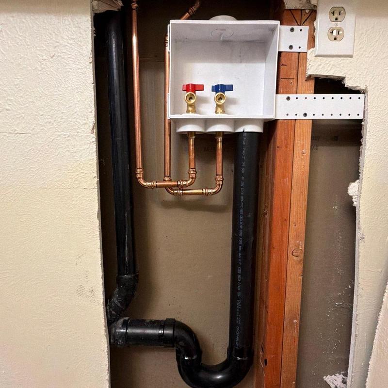 P-Trap and copper water lines installation with valves P-Trap and copper water lines installation with valves