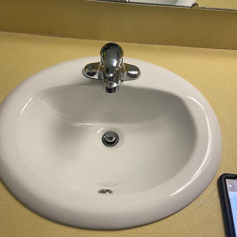 Bathroom sink and faucet replacement with leak repair