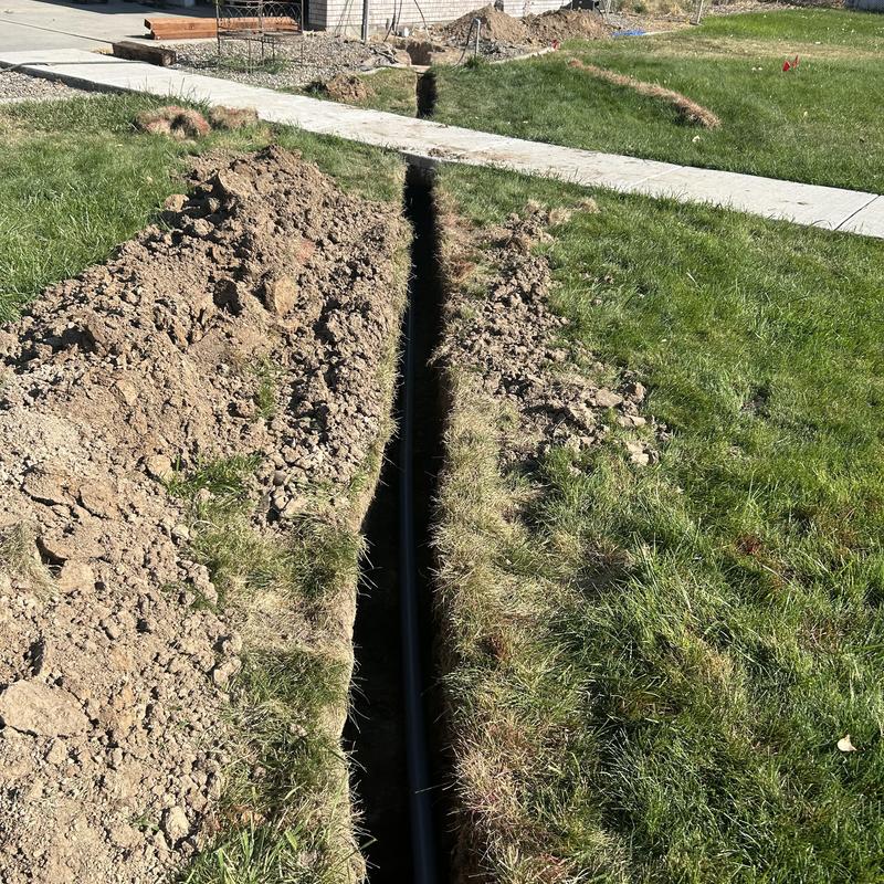 2-inch underground PVC conduit installation trench 2-inch underground PVC conduit installation trench