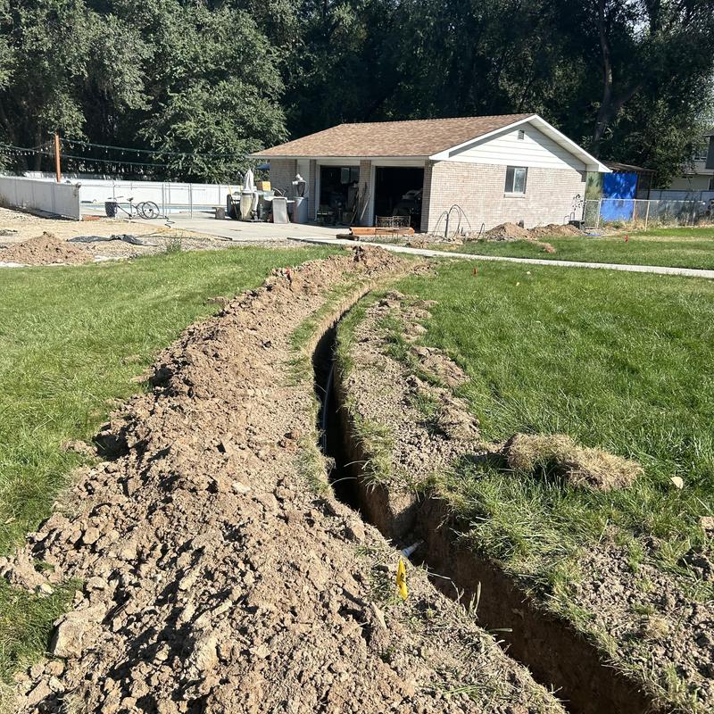 2-inch underground PVC conduit trench for electrical feeders 2-inch underground PVC conduit trench for electrical feeders
