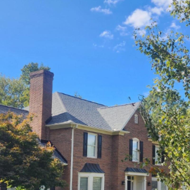 Owens Corning architectural shingle roof on brick house Owens Corning architectural shingle roof on brick house