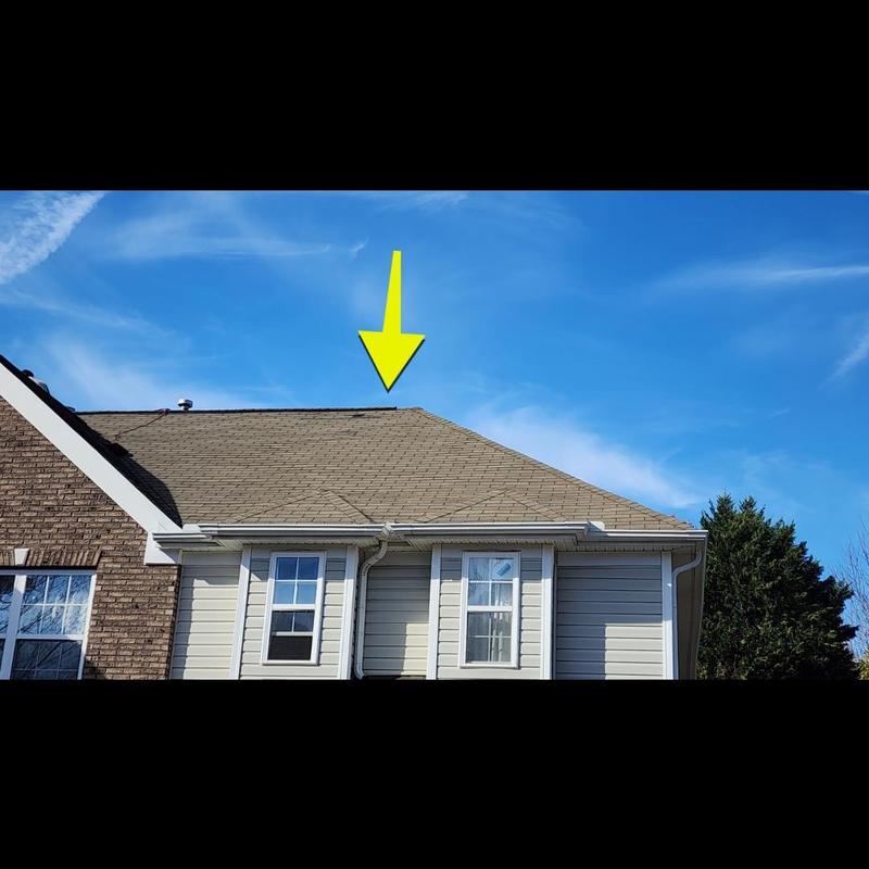 Asphalt shingle roof with wind damage repair in Simpsonville Asphalt shingle roof with wind damage repair in Simpsonville