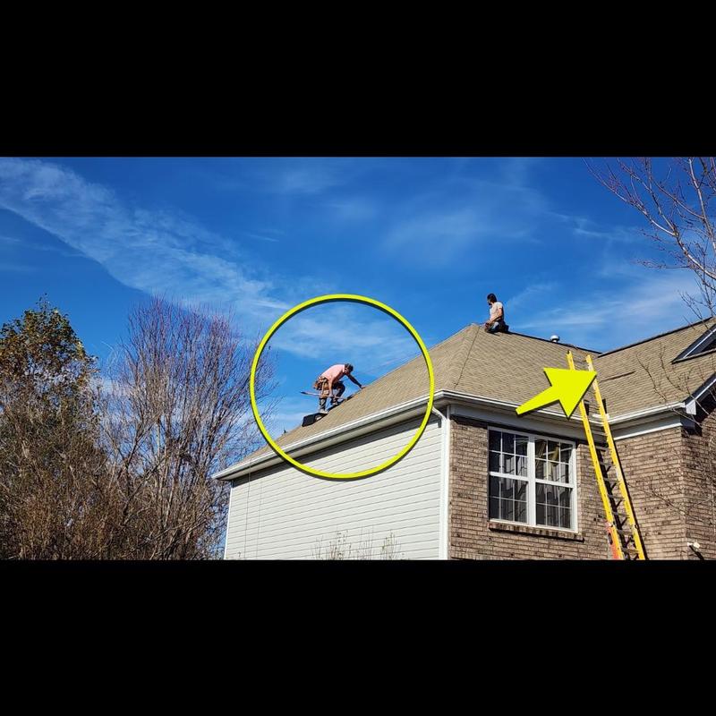 Asphalt shingle roof with storm damage repairs Asphalt shingle roof with storm damage repairs