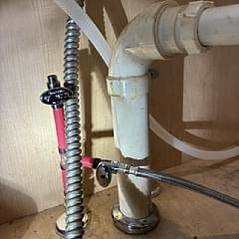 Kitchen sink shut off valves with PEX piping Kitchen sink shut off valves with PEX piping