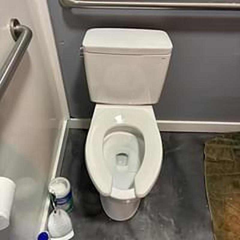 Toto Drake ADA toilet installed in commercial bathroom