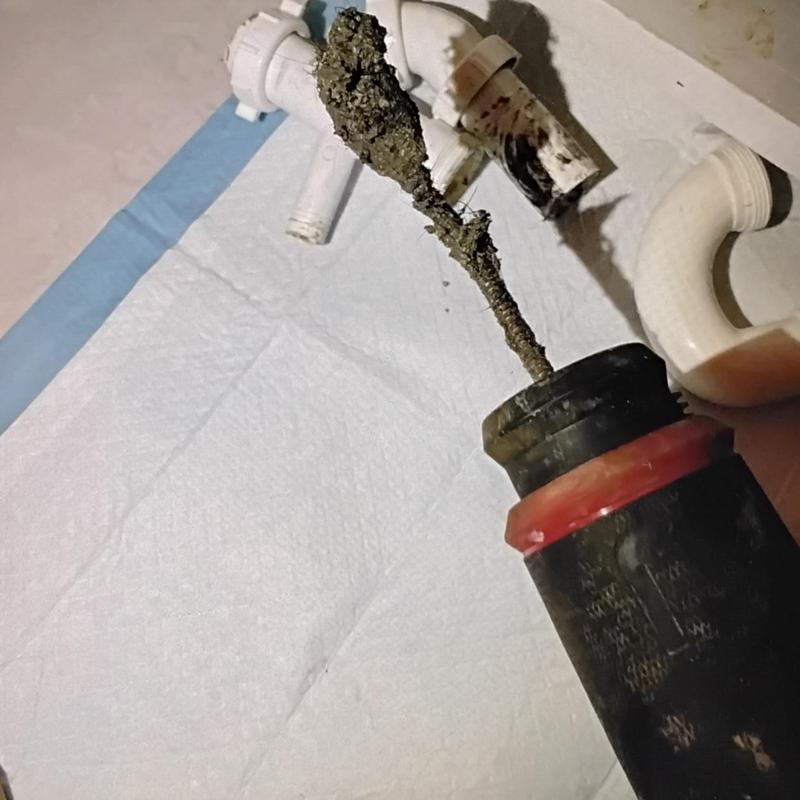 AC drain line clog removal with plumbing parts