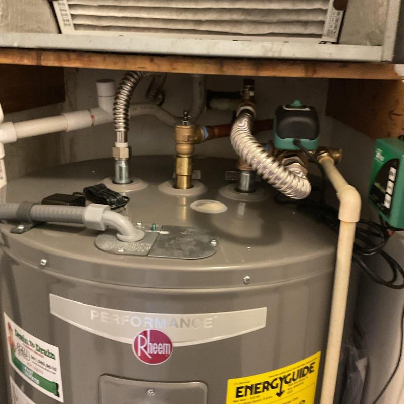 Rheem 30-gallon electric water heater installation
