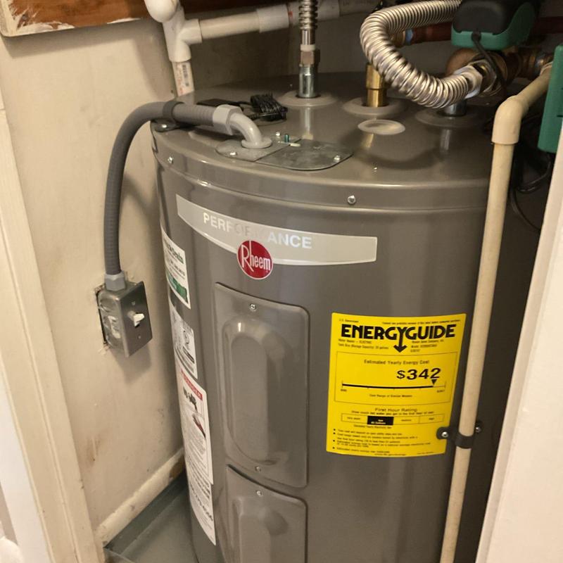 Rheem 30-gallon electric water heater installation