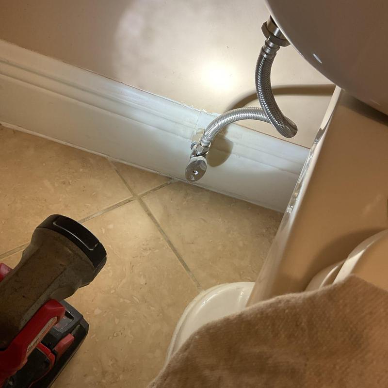 Toilet shut off valve and supply line installation