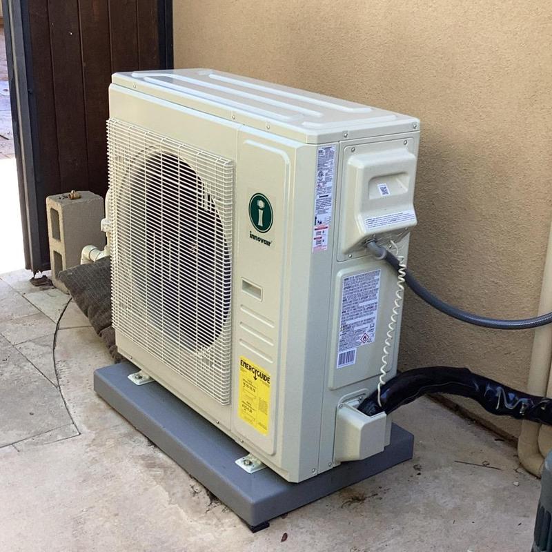 5 ton Innovair heat pump unit installation outdoors