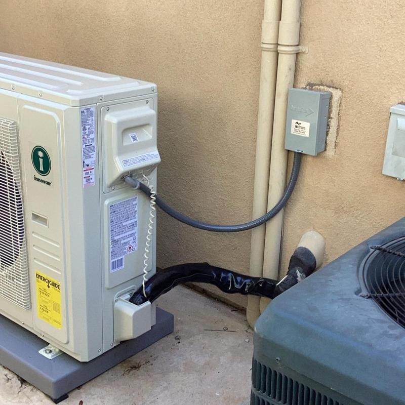 5 ton Innovair heat pump unit installation outdoors